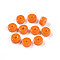Opaque Solid Color Glass Beads, Flat Round, Coral, 6~6.5x3mm, Hole: 1.2~1.6mm, , about 214pcs/50g