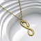 Infinity Snake 304 Stainless Steel Pendant Necklaces, Ion Plating(IP), Real 18K Gold Plated, 17.99 inch(45.7cm)