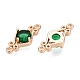 Подвески из латуни с граненым стеклянным соединителем FIND-T070-03D-2