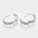 Серьги-кольца из латуни с микропаве из кубического циркония EJEW-N011-03P-3