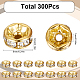 300 шт. Латунные бусины со стразами RB-SC0004-83G-2