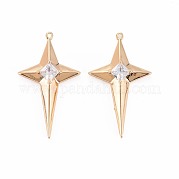 Латунные микропаве прозрачные подвески с фианитом KK-S364-102G