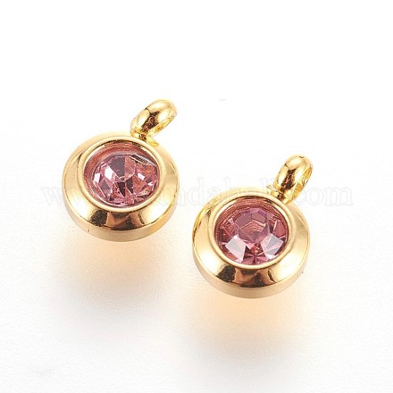 Подвески из нержавеющей стали 304 со стразами STAS-P237-10G-03-1