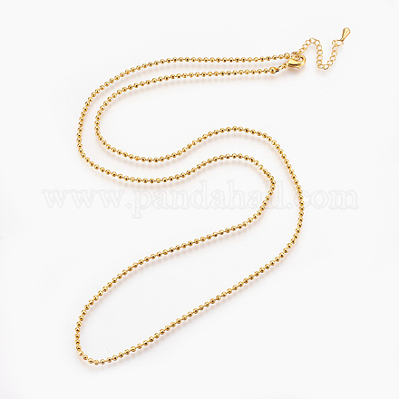 Ожерелья из латунной шариковой цепи X-KK-F763-06G-1