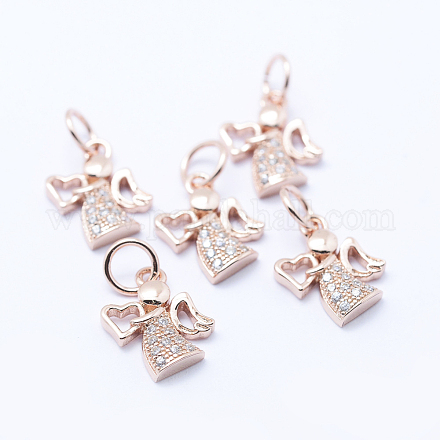 Латунные микро проложить кубического циркония подвески X-KK-P133-03RG-NR-1