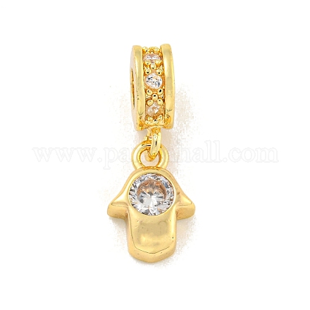Латунные микропаве прозрачные подвески с фианитом KK-U007-02G-03-1