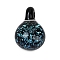 Handmade Lampwork Pendants, Cat Shape Charms, Deep Sky Blue, 27~27.5x18x15mm, Hole: 2.5mm