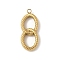 304 Stainless Steel Pendants, Number 8 Charm, Real 18K Gold Plated, 27x11x3.5mm, Hole: 1.8mm