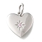 925 Sterling Silver Micro Pave Clear Cubic Zirconia Charms, Heart, with Jump Ring, Platinum, Misty Rose, 10x10.5x1.5mm