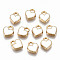 Alloy Enamel Charms, Cadmium Free & Lead Free, Heart, Light Gold, White, 8.5x7.5x2mm, Hole: 1.6mm