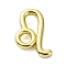 Rack Plating Brass Pendants, Long-Lasting Plated, Lead Free & Cadmium Free, 12 Constellations, Leo, 14x10x3.5mm, Hole: 1.2mm
