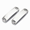 Tarnish Resistant 201 Stainless Steel Links Connectors, Stamping Blank Tag, Rectangle Oval, Stainless Steel Color, 39x10x3.5mm, Hole: 5x3.5mm