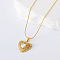3Pcs Stainless Steel Heart Pendant Necklaces for Women, Golden, 15.75 inch(40cm)