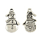 Tibetan Style Christmas Snowman Alloy Pendants, Cadmium Free & Lead Free, Antique Silver, 25x12x2mm, Hole: 2mm, about 808pcs/1000g