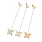 3Pcs Butterfly Acrylic & Alloy Musical Note Guitar Charm Bookmark, with Brass Cable Chains, Antique Golden & Golden, 225mm, buttefly: 34x39.5x5mm, guitar: 30x11x2mm, music note: 10x16x1.5mm