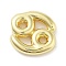 Brass Beads, Cadmium Free & Nickel Free & Lead Free, Twelve Constellations, Real 18K Gold Plated, Cancer, 19.5x19x4.5mm, Hole: 4x2mm