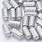 Electroplate Glass Beads, Column with Triangle Pattern, Silver, 20x10mm, Hole: 1.2mm, about 50pcs/bag