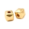 Brass Beads, Cube, Nickel Free, Real 18K Gold Plated, 5x5x4.5mm, Hole: 1.4mm