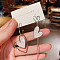 Alloy Enamel Dangle Stud Earrings, Tassel with Heart, Left and Right, Golden, White, 80x17mm
