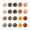 100Pcs 10 Colors Painted Natural Wood Beads, Laser Engraved Pattern, Round with Leopard Print, Mixed Color, 10x8.5mm, Hole: 2.5mm, 10pcs/color