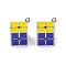 Alloy Enamel Pendants, Lead Free & Cadmium Free, Platinum, Magic Cube Charm, Colorful, 28x23x24mm, Hole: 1.4mm