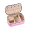 PU Leather Jewelry Storage Box, with Velvet Lining, Column, Pearl Pink, 3-3/4x5-3/4x2 inch(9.5x14.6x5cm)
