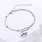 Minimalist Stainless Steel Ginkgo Charm Bracelets, Cable Chain Bracelets for Women, Stainless Steel Color
