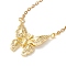 Clear Cubic Zirconia Butterfly Pendant Necklace, 304 Stainless Steel Jewelry for Women, Golden, 17.72 inch(45cm)