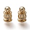 Brass Cord Ends, End Caps, Long-Lasting Plated, Real 24K Gold Plated, 6x4mm, Hole: 1mm, Inner Diameter: 1.6mm