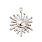 Non-Tarnish 304 Stainless Steel Pendants, Sun Charms, Stainless Steel Color, 22.5x17.5x2mm, Hole: 1.6mm
