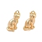 Brass Pendants, Cadmium Free & Nickel Free & Lead Free, Cat Shape Charms, Real 18K Gold Plated, 15x7x8mm, Hole: 1.2mm