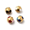 304 Stainless Steel Enamel Beads, Round, Ion Plating(IP), Real 18K Gold Plated, Mixed Color, 10x9.5mm, Hole: 1.6mm