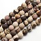 Frosted Natural Zebra Jasper Round Bead Strands, 10mm, Hole: 1mm, about 37~39pcs/strand, 14.5~15 inch