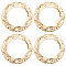 30Pcs Brass Connector Charms, Long-Lasting Plated, Nickel Free, Textured, Ring Links, Real 18K Gold Plated, 21x0.4mm, Hole: 1.2mm