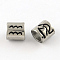 Tarnish Resistant Smooth Surface 304 Stainless Steel European Bead, Large Hole Beads, Oval Constellation/Zodiac Sign Style, Aquarius, 9x8.5x6.5mm, Hole: 4.5mm