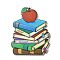 Wood Pendant, Teachers' Day Theme, Book, 44x36x2.5mm, Hole: 1.6mm