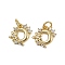 Brass Micro Pave Cubic Zirconia Pendants, Moon Charms, with Jump Ring, Long-Lasting Plated, Cadmium Free & Lead Free, Rack Plating, Real 18K Gold Plated, 12x13x2mm, Hole: 3mm