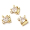 Rack Plating Brass Micro Pave Cubic Zirconia Pendants, Long-Lasting Plated, Lead Free & Cadmium Free, Fish, Real 18K Gold Plated, 8x8x4mm, Hole: 1mm