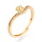 Flower Brass Micro Pave Cubic Zirconia Cup Peg Ring Settings, Adjustable Ring Settings for Half Drilled Beads, Cadmium Free & Nickel Free & Lead Free, Real 18K Gold Plated, 7mm, Inner Diameter: 18.2mm, Pin: 0.6~0.8mm