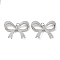 Rack Plating Brass Micro Pave Cubic Zirconia Pendants, with Jump Ring, Long-Lasting Plated, Lead Free & Cadmium Free & Nickel Free, Bowknot, Platinum, 23x30.5x4mm, Hole: 3.4mm