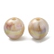 Iridescent ABS Plastic Beads, Round, Blanched Almond, 12x11.5mm, Hole: 2mm