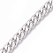 Tarnish Resistant 201 Stainless Steel Cuban Link Chains, Chunky Curb Chains, Twisted Chains, Unwelded, Textured, Stainless Steel Color, 7mm, Links: 10x7x1.8mm