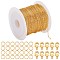 DIY Brass Cable Chains Bracelet Necklace Making Kit, Jewelry Set, Golden, 2.5~12x1~7x0.5~3mm