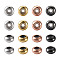 Brass Beads, with Silicon, Slider Beads, Rondelle, Cadmium Free & Nickel Free & Lead Free, Mixed Color, 7x3.5mm, Rubber Hole: 2mm, 4 colors, 13pcs/color, 52pcs/set