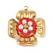 Plastic Pendants, 304 Stainless Steel Pendants, Red, Flower, 31.5x28x5.5mm, Hole: 1.8mm