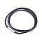 Waxed Cord Necklace Making, with Stainless Steel Clasps, Black, 17.9 inch(45.5cm), 1.5mm