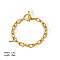 Simple Stainless Steel Cable Chains Bracelets for Summer Beach, Real 18K Gold Plated, 7-1/2 inch(19cm), 6mm