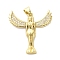 Brass Micro Pave Cubic Zirconia Pendants, Angel, Long-Lasting Plated, Cadmium Free & Lead Free, Rack Plating, Real 18K Gold Plated, 28x27x4mm, Hole: 4mm