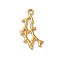 201 Stainless Steel Pendants, Golden, Branch, 21.5x11.5x1.5mm, Hole: 1.6mm