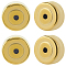 10Pcs 304 Stainless Steel Ear Nuts, Flat Round Ear Backs, Real 18K Gold Plated, 5.5x3mm, Hole: 0.8mm